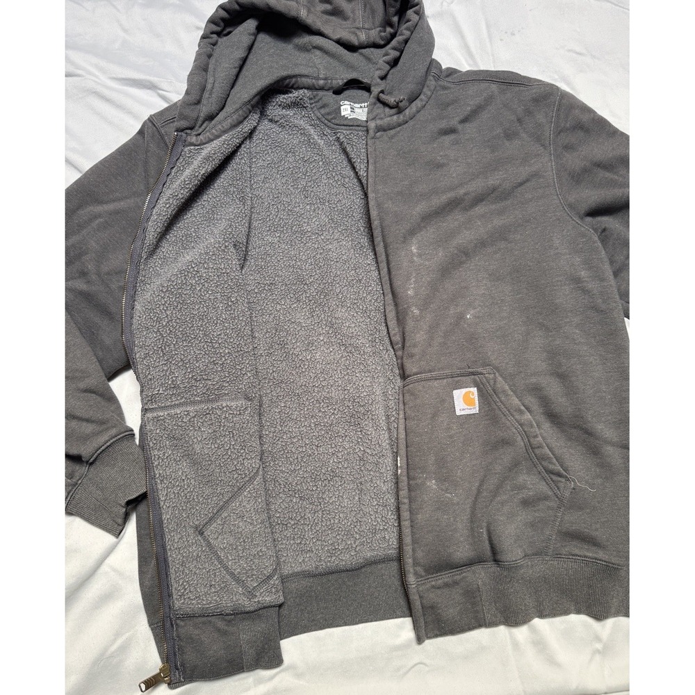 Carhartt Rain Defender Loose Fit Hoodie 2XL Gray Sweatshirt Full Zip 100614